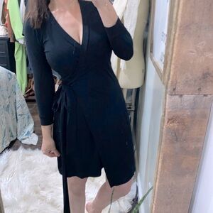 Wendy Williams black wrap dress size xsmall